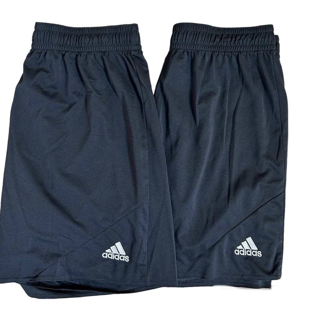 Adidas Climalite Shorts Youth Size XL Black Logo Drawstring Waist Athletic 2pair